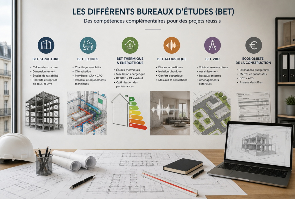 Panorama des différents type de bureaux d'étude