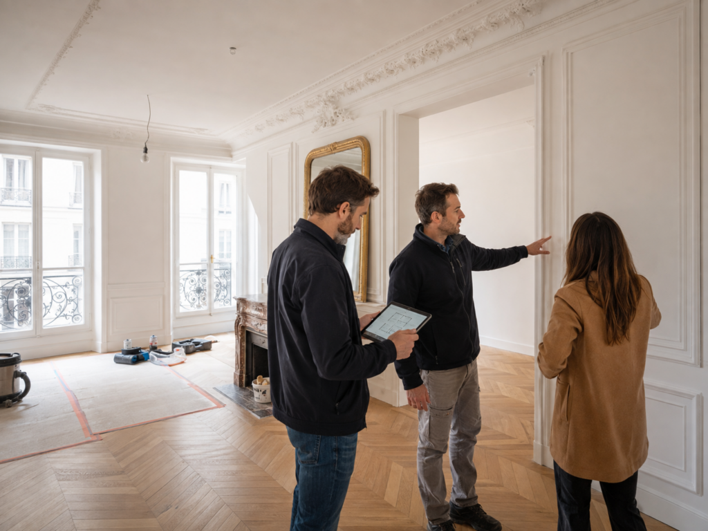 Visite de fin de chantier pour vérifier l’avancement des travaux et préparer la réception avec les intervenants