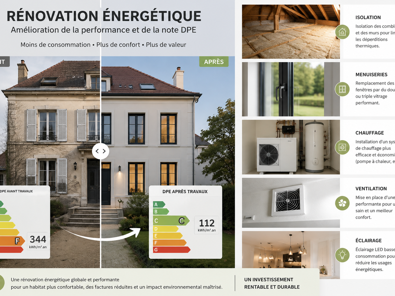 Rénovation énergétique et amélioration du DPE