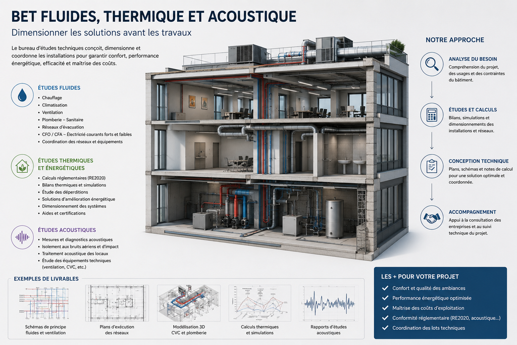 présentation des profils BET fluides, thermique et acoustique Paris