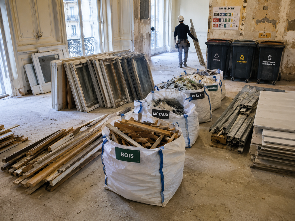Curage immeuble Paris tri pour réemploi et valorisation déchets