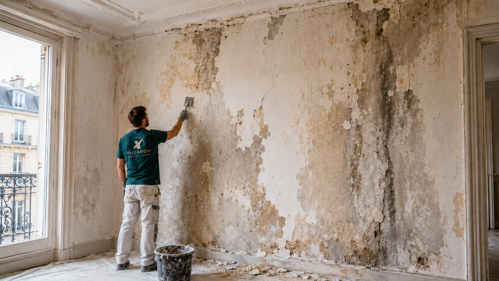 Sinistre et remise en état d’un logement à Paris accompagnés par Rheanov, de l’identification des causes à la coordination des travaux de rénovation