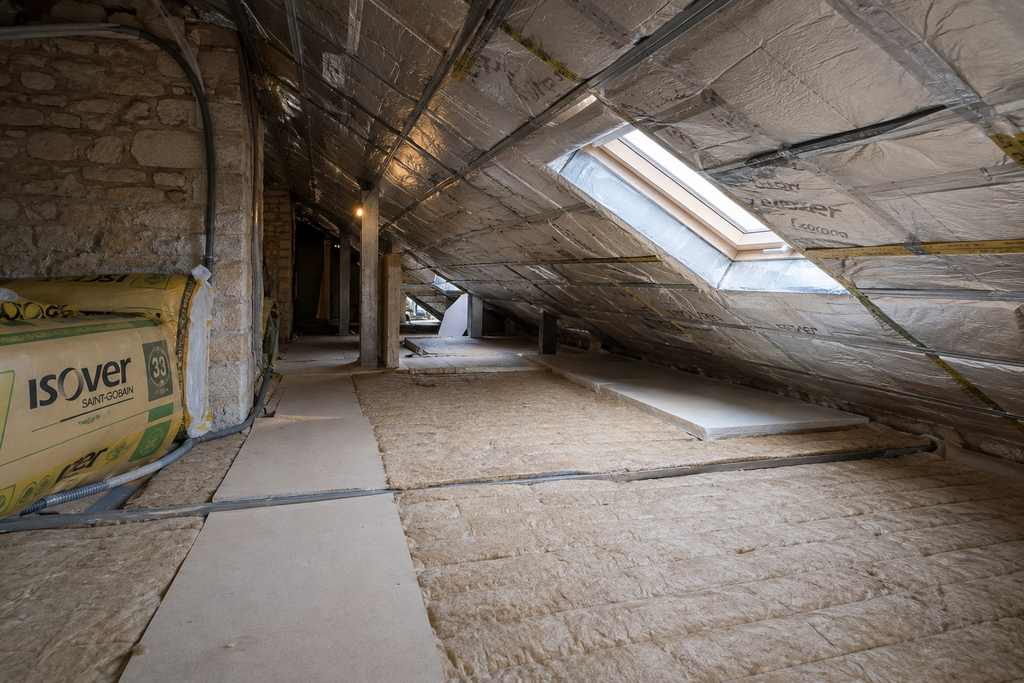 Pose d'une isolation thermique combles maison Paris