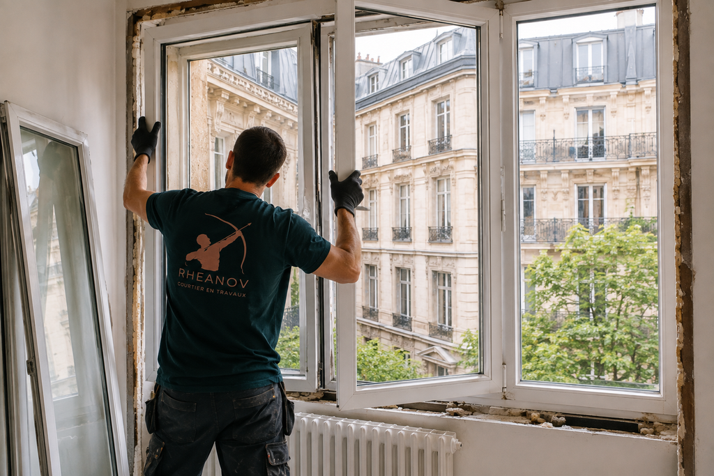 Pose de fenêtres et menuiseries extérieures dans un bâtiment à Paris