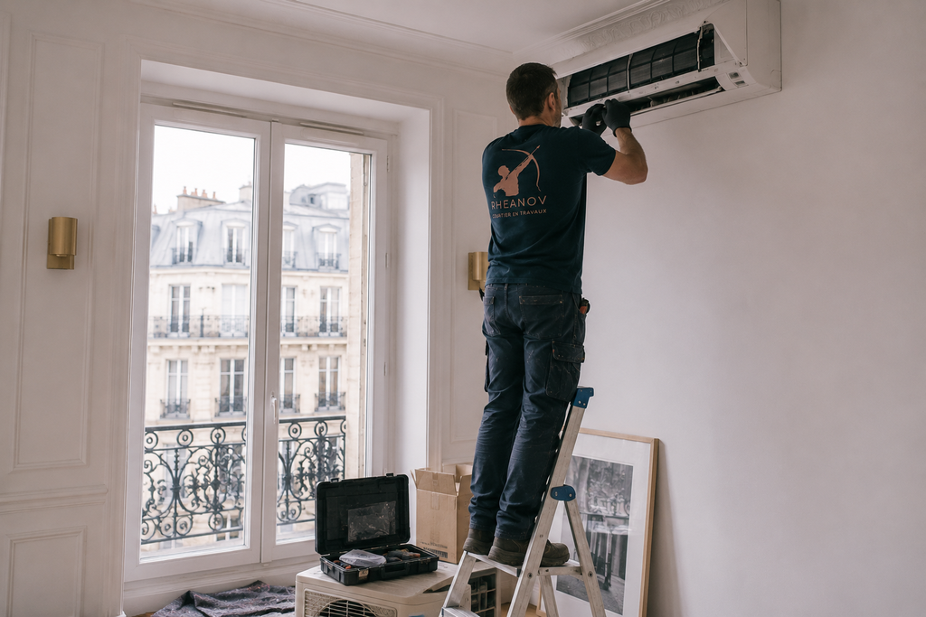 Installation d’un split de climatisation dans un logement à Paris