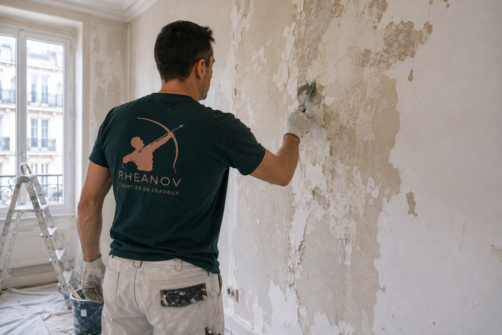 Préparation des supports avant application de peinture et revêtements muraux à Paris