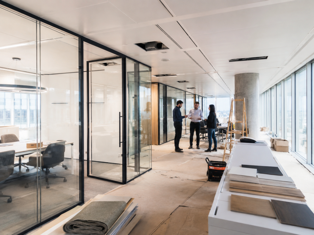 Rénovation de bureaux à Paris avec cloisons vitrées et coordination des différents intervenants